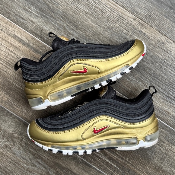 Nike Shoes - Nike air max 97 black metallic gold 4 5.5